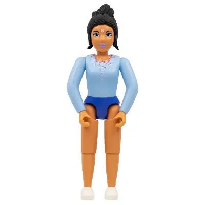 Belville Female, Adult Woman (Snow Queen) - Bright Light Blue Top, Black Hair, White Shoes (4245142)