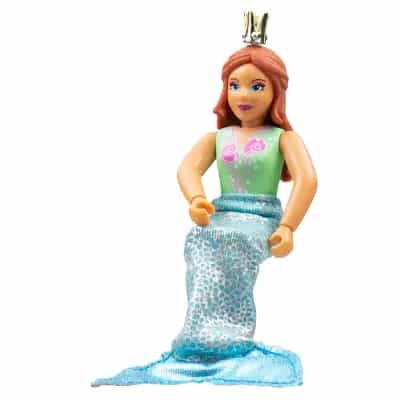 Belville Female, Adult Woman (Mermaid) - Medium Green Swimsuit with Bubbles and Seashells Pattern, Dark Orange Hair, Fish Tail, Crown