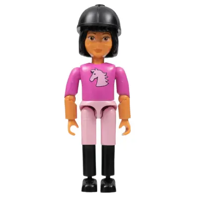 Belville Female - Dark Pink Horse Head Top, Pink Shorts, Black Boots, Black Hair, Helmet