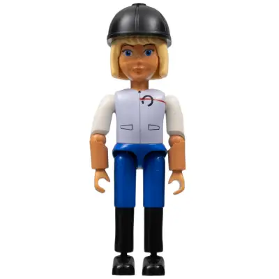 Belville Female - Light Violet Top with White Sleeves, Blue Shorts, Black Boots, Light Yellow Hair, Helmet