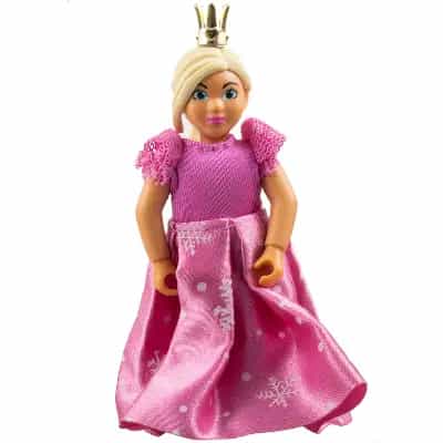 Belville Female, Child Girl (Princess) - Bright Pink Top, Light Yellow Hair, Magenta Shoes, Dress with Snowflakes Pattern, Crown