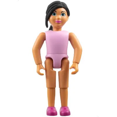 Belville Female, Child Girl (Princess) - Bright Pink Top, Black Hair, Magenta Shoes (4285932)