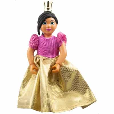 Belville Female, Child Girl (Princess) - Bright Pink Top, Black Hair, Magenta Shoes, Dress, Crown