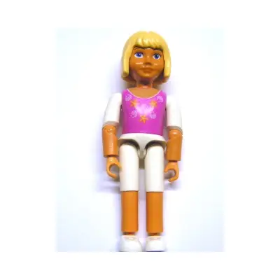 Belville Female, Child Girl - White Shorts, Dark Pink Top with Starfish / Sea Stars and Seashells Pattern, Very Light Orange Hair, White Shoes (4118914)