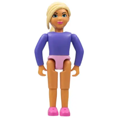 Belville Female, Child Girl - Dark Purple Top, Light Yellow Hair, Dark Pink Shoes (4499750)