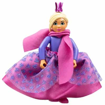 Belville Female, Child Girl - Lilac Top, Tan Hair, Dark Pink Shoes, Skirt, Scarf, Crown