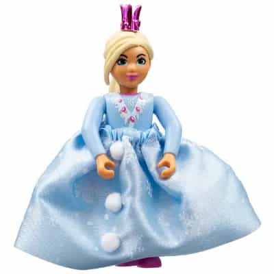 Belville Female - Girl, Light Blue Top with Fur Detail, Dark Pink Shoes, Light Yellow Hair, Skirt Long, Crown