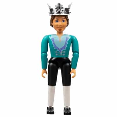 Belville Male - King with White and Black Pants, Dark Turquoise Shirt, Brown Hair, Crown
