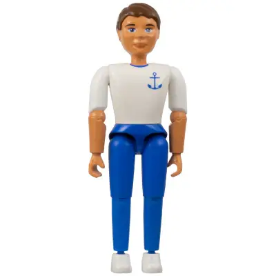 Belville Male - Brown Hair, White Shirt with Anchor Pattern, Blue Pants, White Shoes