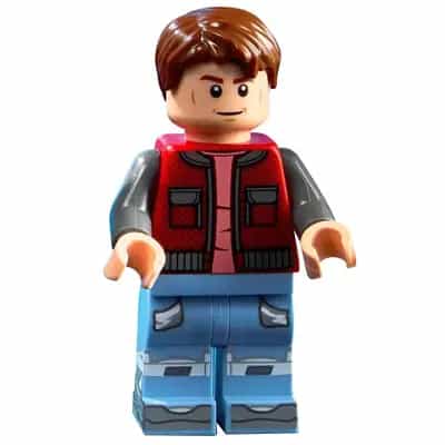 Marty McFly - Red Jacket with Pockets, Dark Bluish Gray Arms