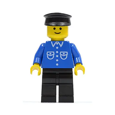 Shirt with 6 Buttons - Blue, Black Legs, Black Hat
