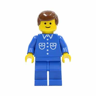 Shirt with 6 Buttons - Blue, Blue Legs, Brown Male Hair