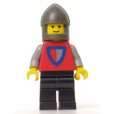 Classic - Knight, Shield Red/Gray, Black Legs, Dark Gray Chin-Guard