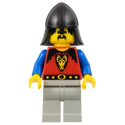 Dragon Knights - Knight 1, Light Gray Legs, Black Neck-Protector