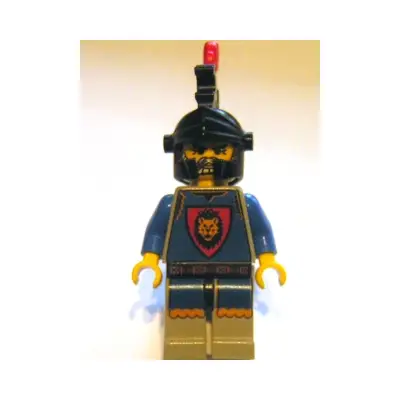 Knights' Kingdom - King Leo, Black Dragon Helmet, Red Plume Feather Triple
