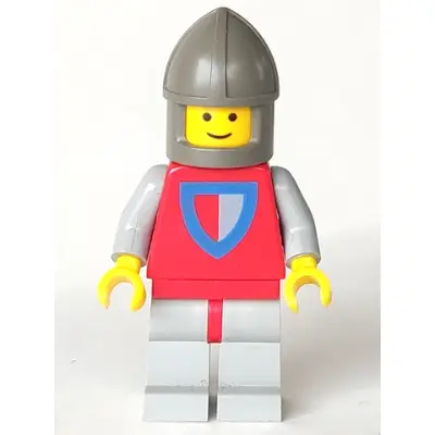 Classic - Knight, Shield Red/Gray, Light Gray Legs with Red Hips, Dark Gray Chin-Guard