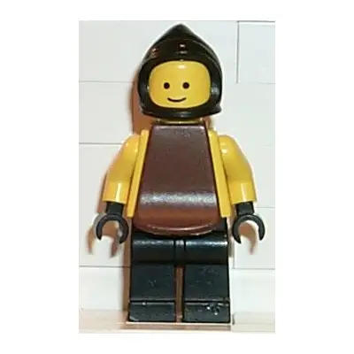 Blacksmith - Black Legs and Hips, Yellow Torso and Arms, Black Hands, Black Cowl, Brown Plastic Cape
