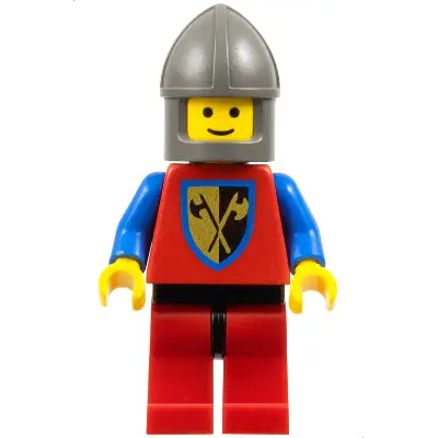Crusader Axe - Red Legs with Black Hips, Dark Gray Chin-Guard