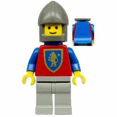 Crusader Lion - Light Gray Legs, Dark Gray Chin-Guard, Blue Plastic Cape