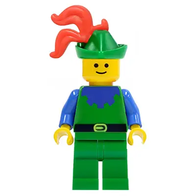 Forestman - Blue, Green Hat, Red 3-Feather Plume