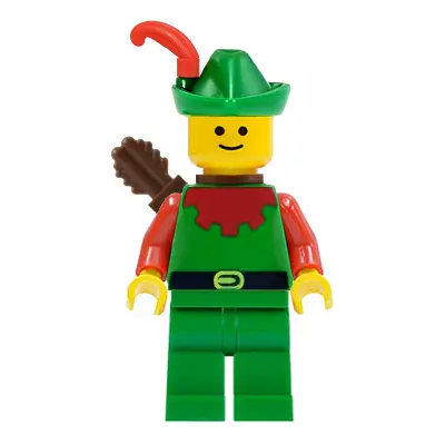 Forestman - Red, Green Hat, Red Feather, Quiver