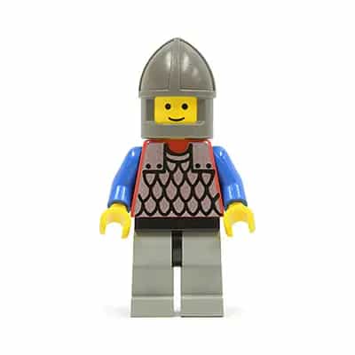Scale Mail - Red with Blue Arms, Light Gray Legs with Black Hips, Dark Gray Chin-Guard