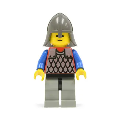 Scale Mail - Red with Blue Arms, Light Gray Legs with Black Hips, Dark Gray Neck-Protector