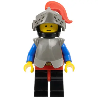 Breastplate - Armor over Red, Black Helmet, Dark Gray Visor, Red Plume