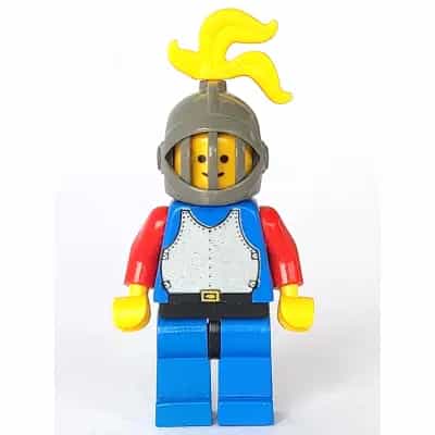 Breastplate - Blue with Red Arms, Blue Legs with Black Hips, Dark Gray Grille Helmet, Yellow Plume