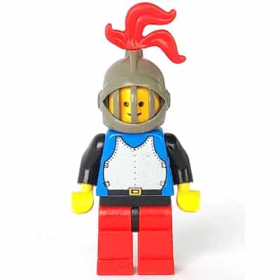 Breastplate - Blue with Black Arms, Red Legs with Black Hips, Dark Gray Grille Helmet, Red Plume