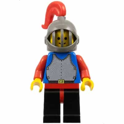 Breastplate - Blue with Red Arms, Black Legs with Red Hips, Dark Gray Grille Helmet, Red Plume