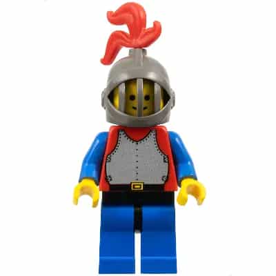 Breastplate - Red with Blue Arms, Blue Legs with Black Hips, Dark Gray Grille Helmet, Red Plume