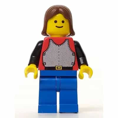 Breastplate - Red with Black Arms, Blue Legs, Brown Female Hair