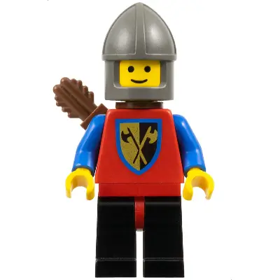 Crusader Axe - Black Legs with Red Hips, Dark Gray Chin-Guard, Quiver