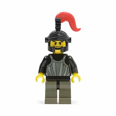 Fright Knights - Knight 1, Black Dragon Helmet, Red Plume