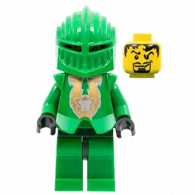 Knights Kingdom II - Rascus with Gold Pattern Armor, Plain Torso, Dark Green Hips and Helmet