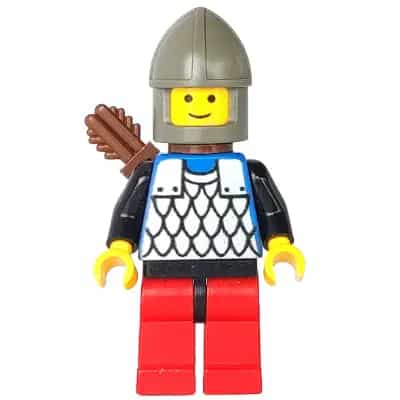 Scale Mail - Blue, Red Legs with Black Hips, Dark Gray Chin-Guard, Quiver