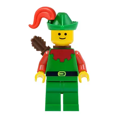 Forestman - Red, Green Hat, Red Plume, Quiver