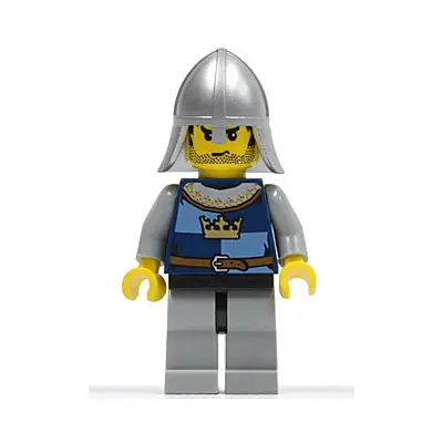 Fantasy Era - Crown Knight Quarters, Helmet with Neck Protector, Black Messy Hair and Stubble