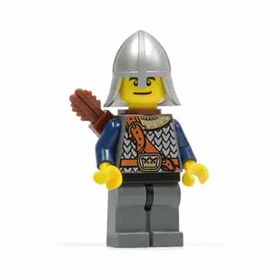 Fantasy Era - Crown Knight Scale Mail with Chest Strap, Helmet with Neck Protector, Dual Sided Head, Quiver