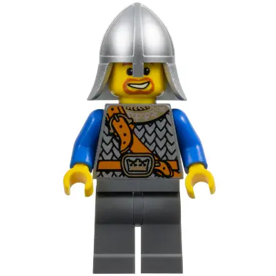 Fantasy Era - Crown Knight Scale Mail with Chest Strap, Helmet with Neck Protector, Beard Around Mouth