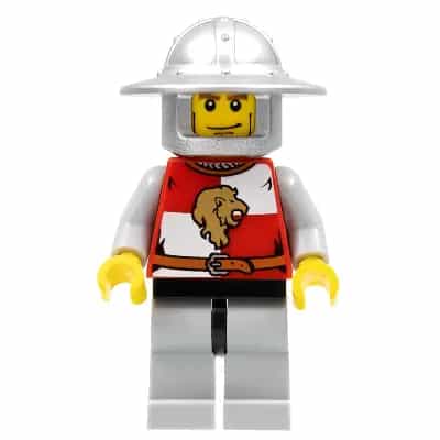 Kingdoms - Lion Knight Quarters, Helmet with Broad Brim, Vertical Cheek Lines