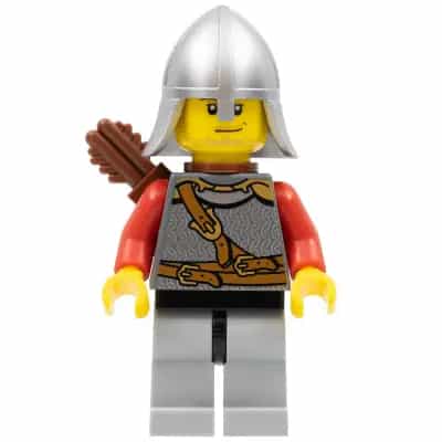 Kingdoms - Lion Knight Scale Mail with Chest Strap and Belt, Helmet with Neck Protector, Quiver, Smirk and Stubble Beard