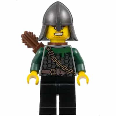 Kingdoms - Dragon Knight Scale Mail with Chain and Belt, Helmet with Neck Protector, Quiver, Bared Teeth