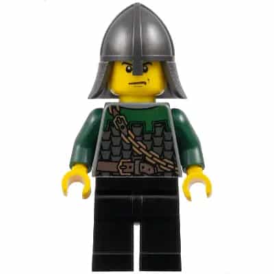 Kingdoms - Dragon Knight Scale Mail with Chain and Belt, Helmet with Neck Protector, Scowl