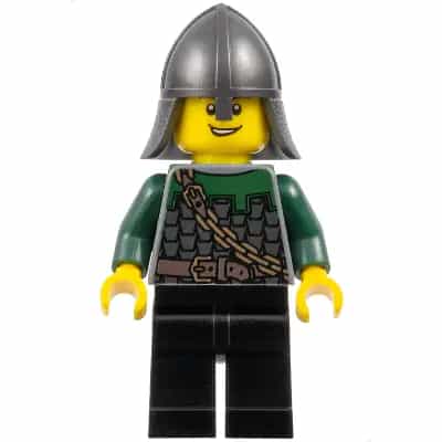 Kingdoms - Dragon Knight Scale Mail with Chain and Belt, Helmet with Neck Protector, Open Grin