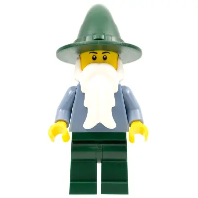 Wizard - Sand Blue with Dark Green Legs and Hat, Black Eyebrows