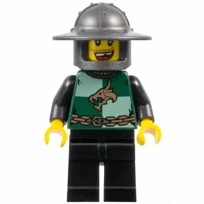 Kingdoms - Dragon Knight Quarters, Helmet with Broad Brim, Missing Tooth (Chess Pawn)