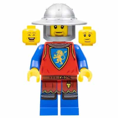 Lion Knight - Male, Flat Silver Broad Brim Helmet