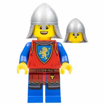 Lion Knight - Male, Flat Silver Neck Protector